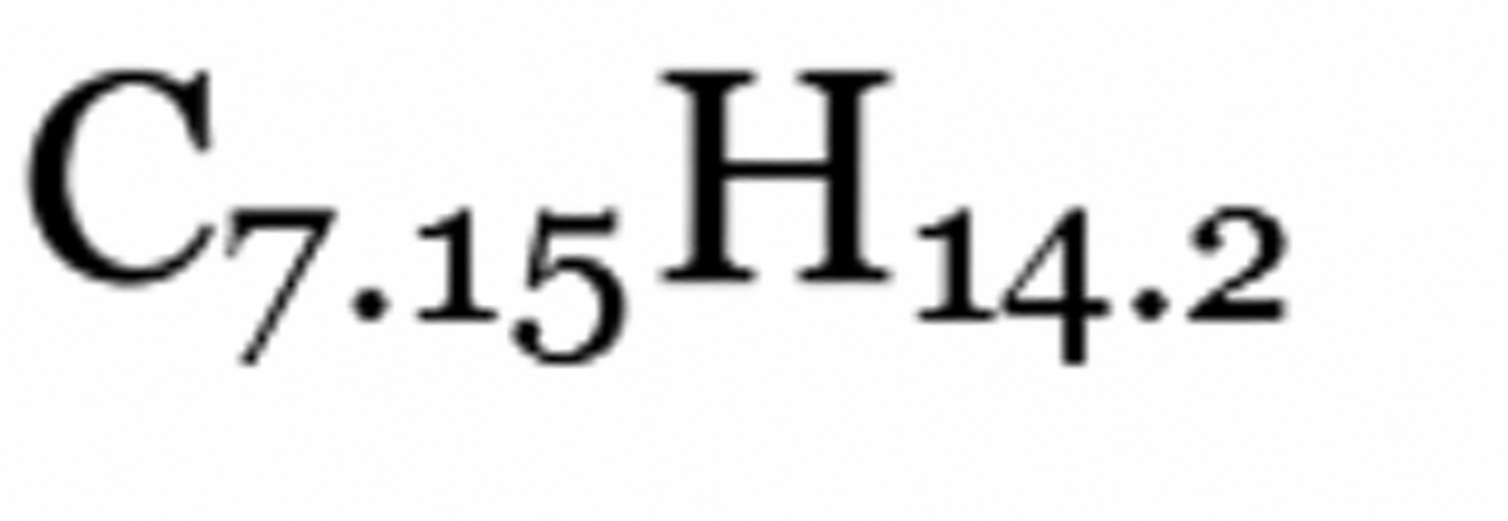 Intermediate relative mole ratio C7.15H14.2.